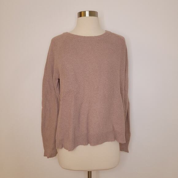 Madewell Province Crossback Sweater Pink Knit Size Medium Classic Neutral - Picture 3 of 12